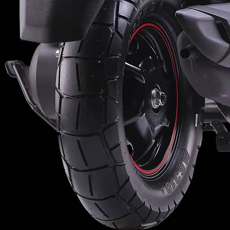 Wide Rear Block Pattern Tyre