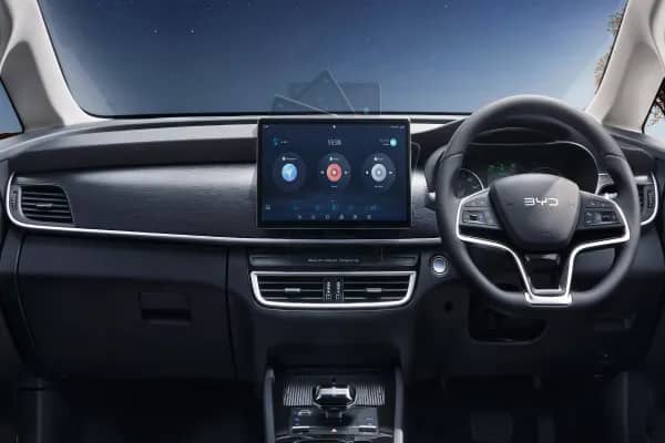 12.8-inch Rotatable Infotainment Display, 3 Spoke Multi-function Steering Wheel