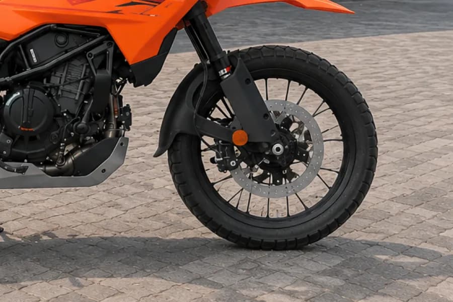 KTM 390 Adventure X Front Wheel View