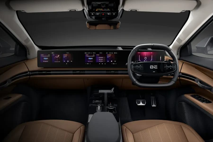 Mahindra BE6 Sporteq EV Digital Dashboard And Steering Wheel
