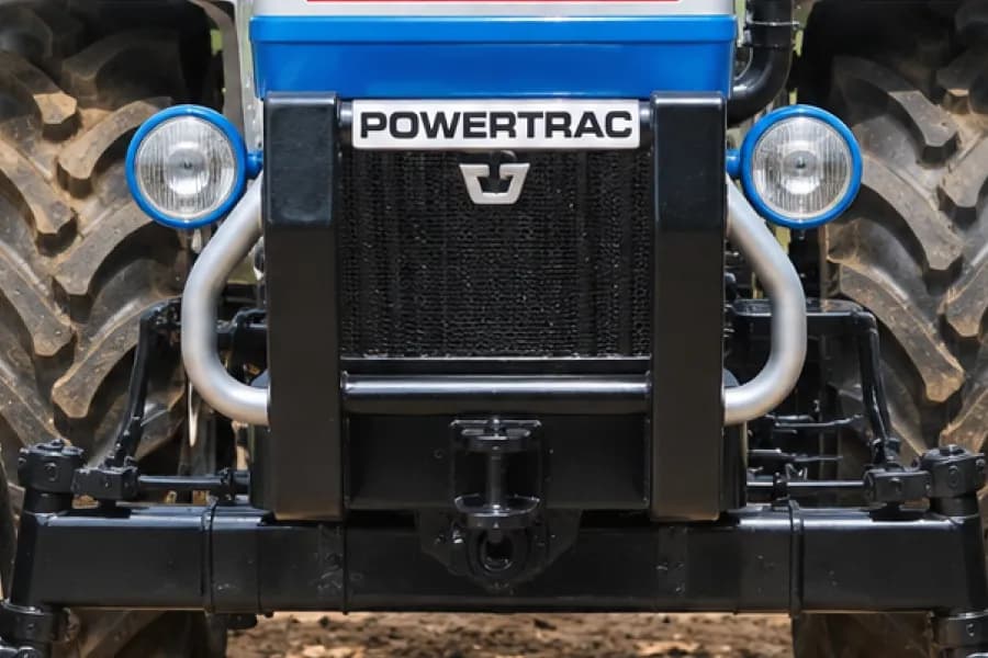 Powertrac 439 Plus Diesel Saver Headlight & Tow Hook View
