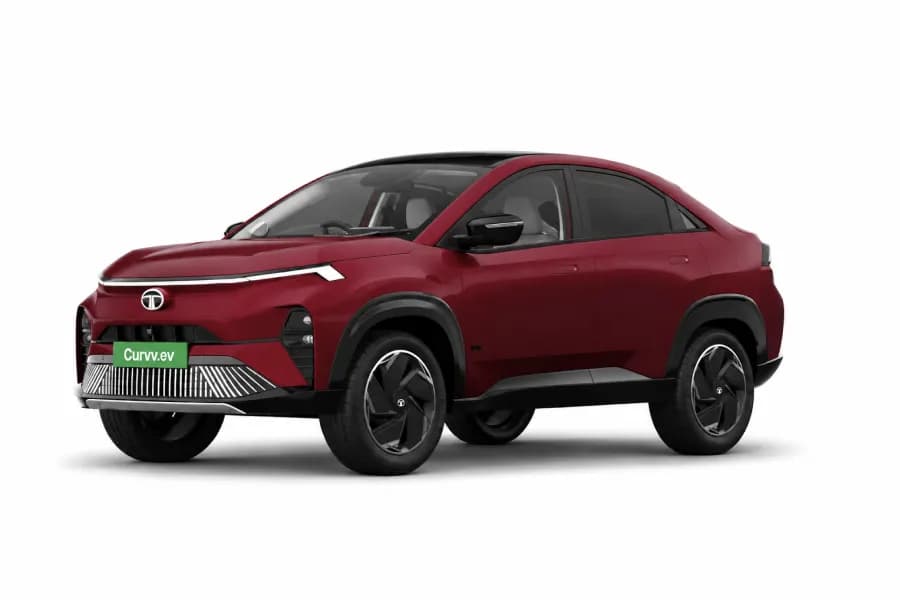 Tata Curvv EV Nitro Crimson With Dual Tone color