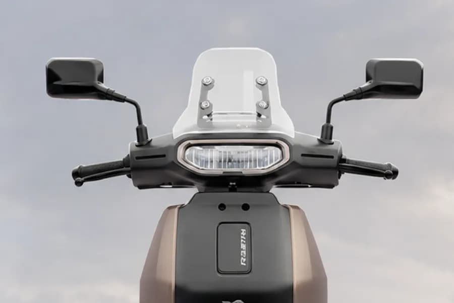 TVS Orbiter Headlight & Mirror View