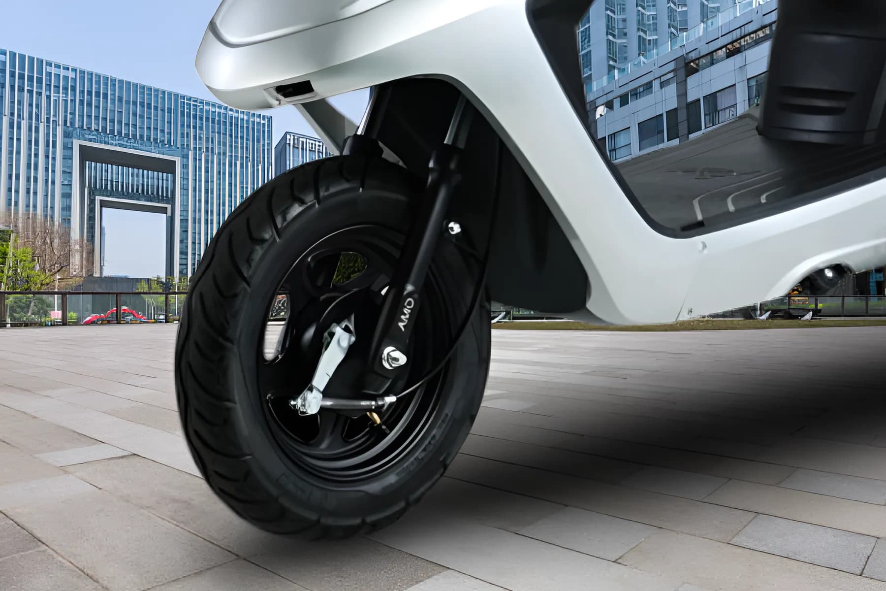 Amo Mobility Inspirer EV Front Tyre View