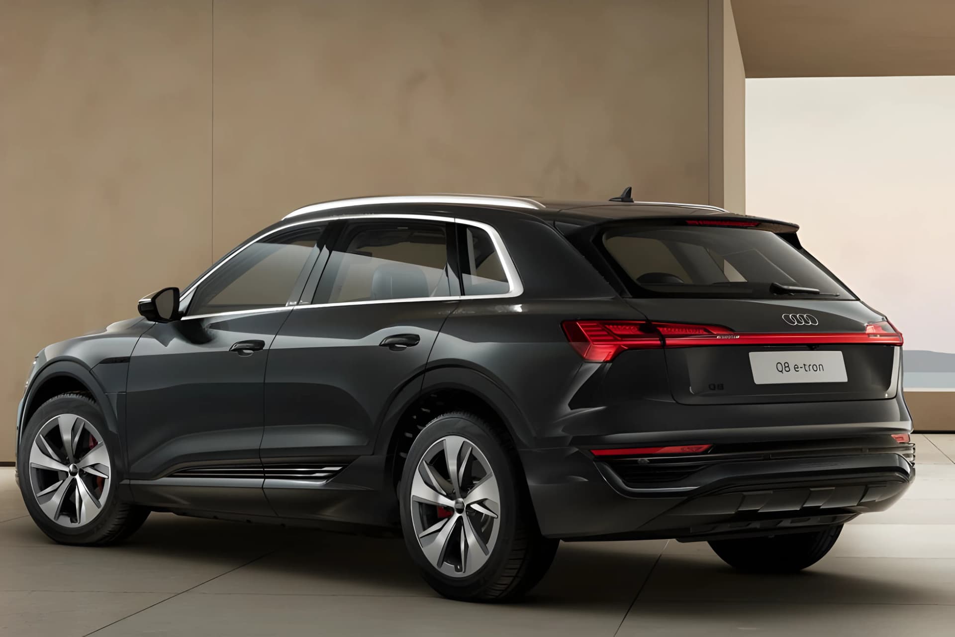 Audi Q8 E Tron Sportback Rear Left View