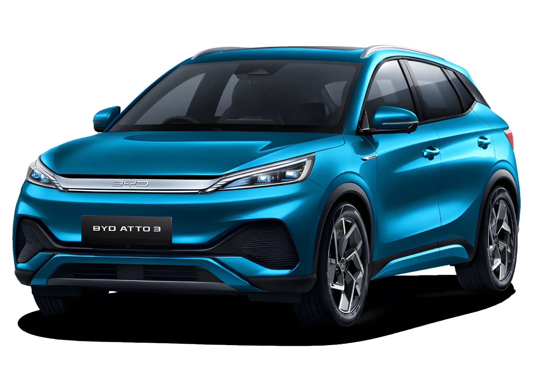 BYD Atto3 deep rich teal color