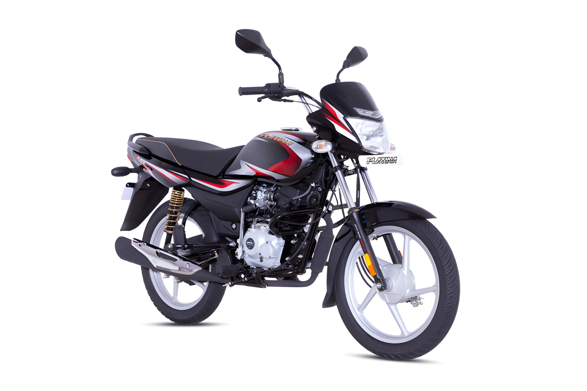 Bajaj Platina 100 Black And Red color