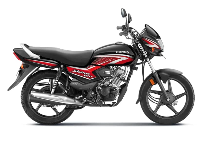 Honda Shine 100 Red with Black color