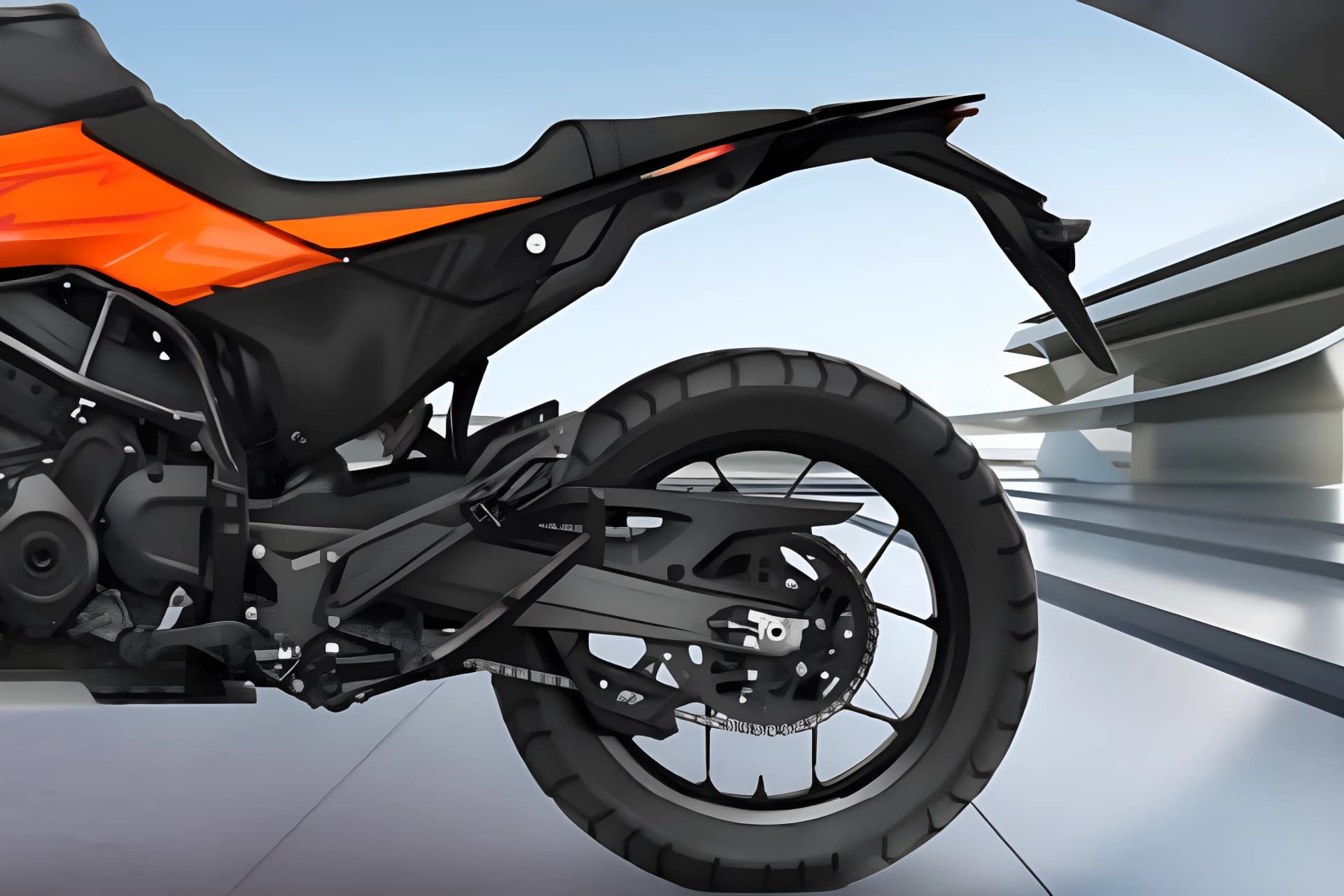 KTM 390 Adventure X Rear Wheel View