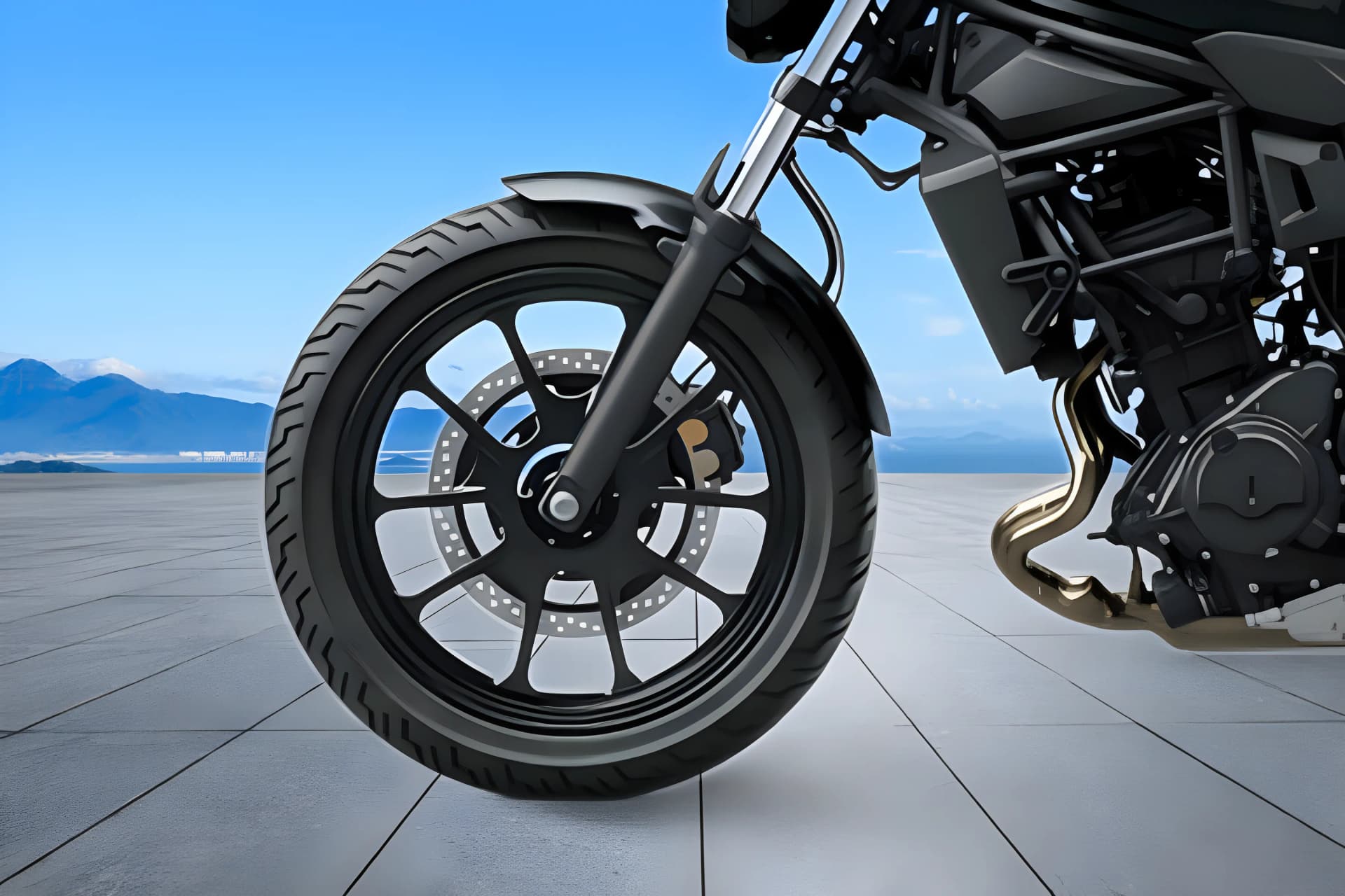 Kawasaki Eliminator Front Wheel View