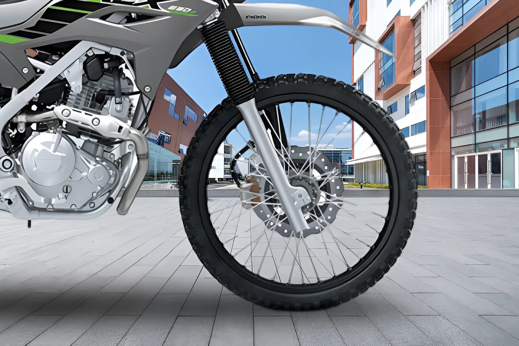Kawasaki KLX230 Front Wheel View