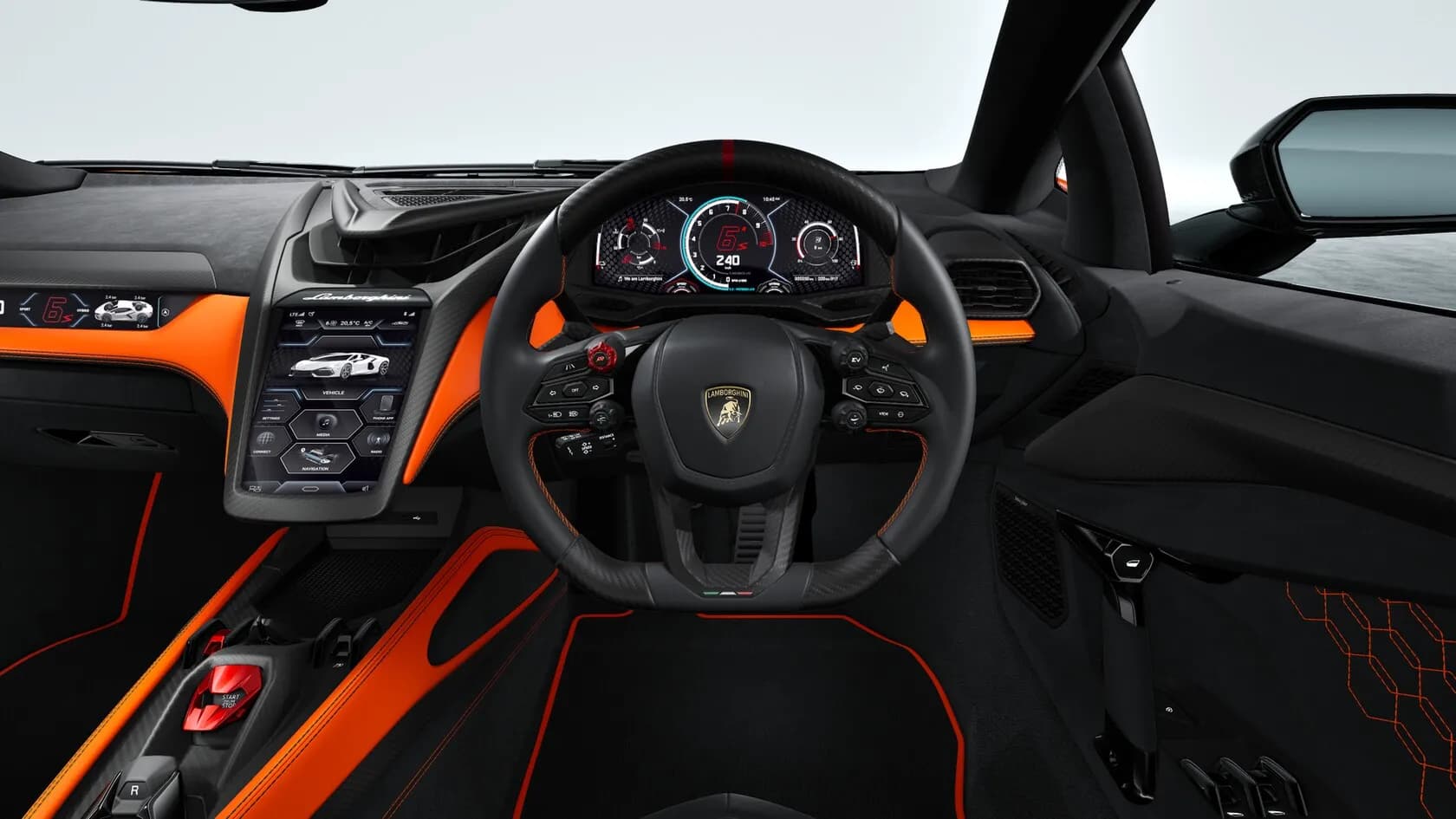 Lamborghini Revuelto Hybrid Steering Wheel View