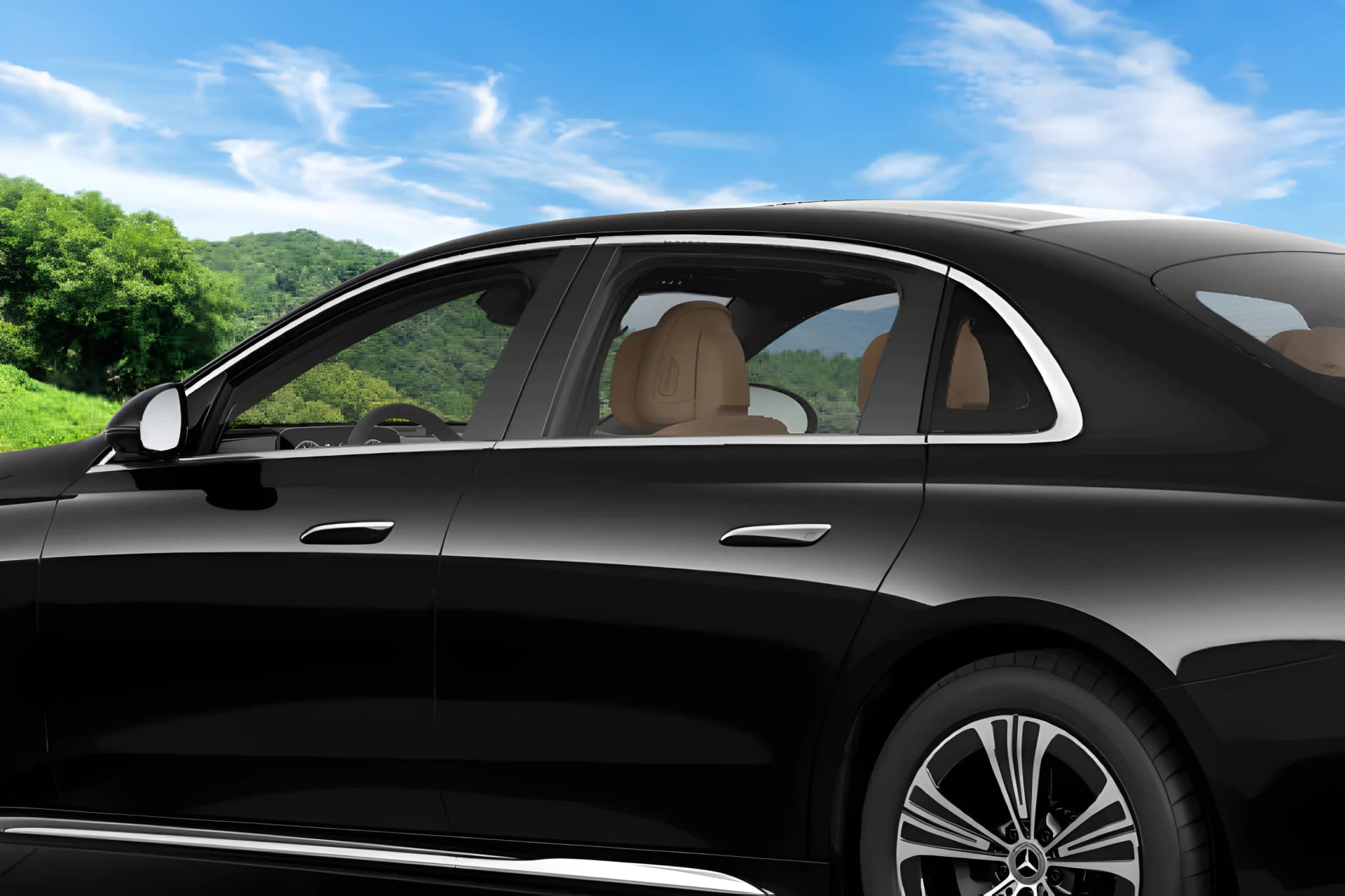 Mercedes Benz E Class Side Window View