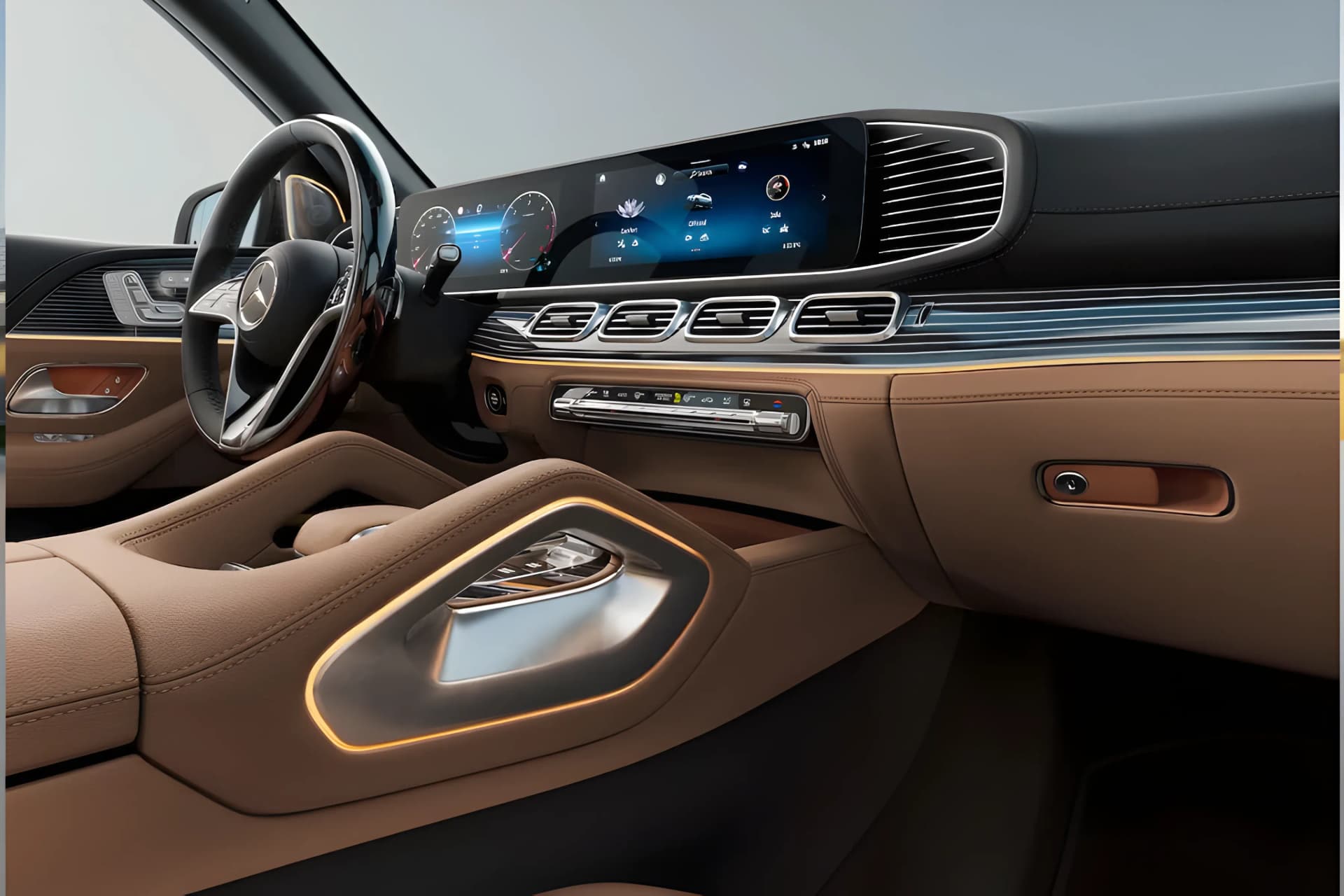 Mercedes Benz GLS Dashboard Storage Box View