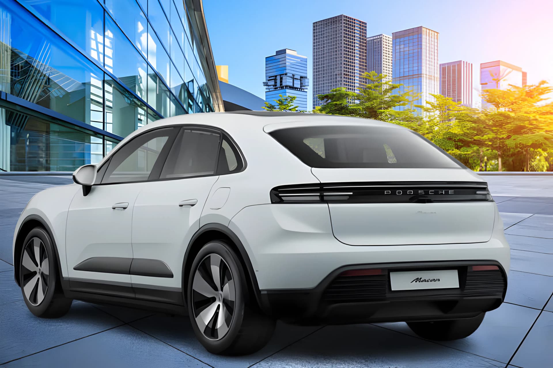 Porsche Macan EV Rear Left View