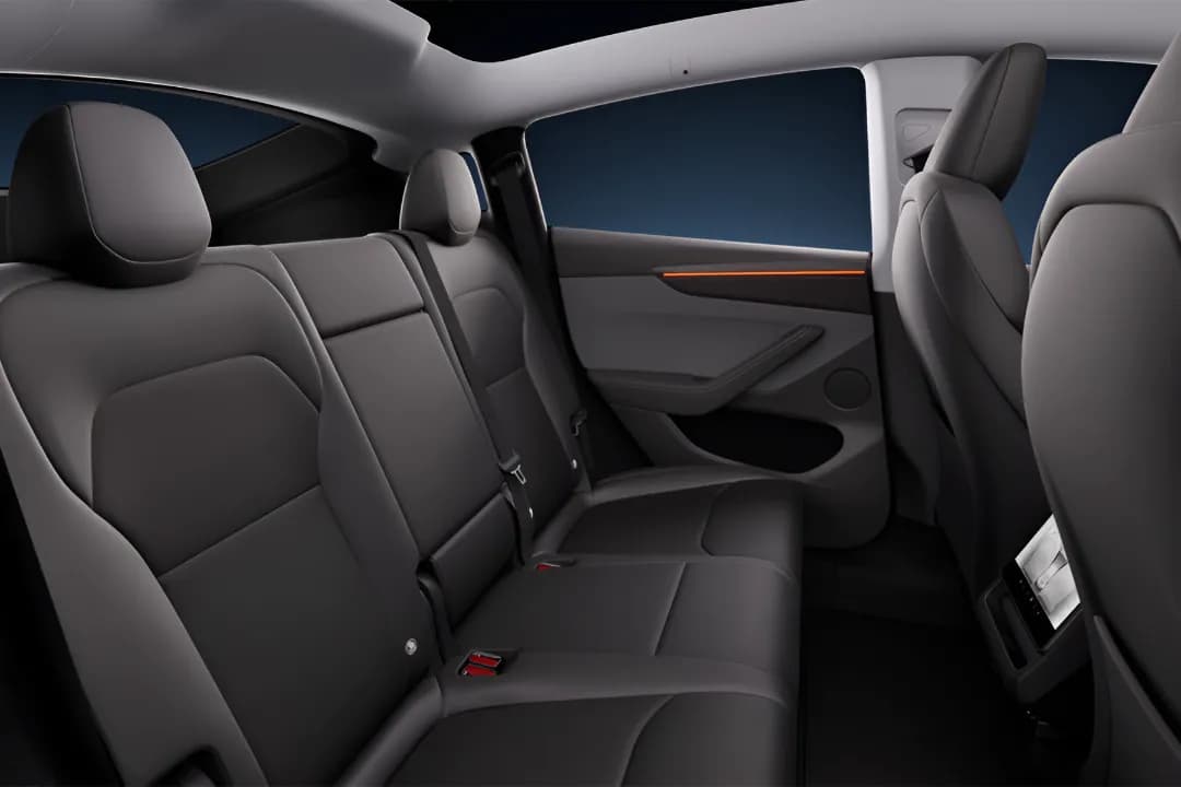 Tesla Model Y EV Rear Seat View