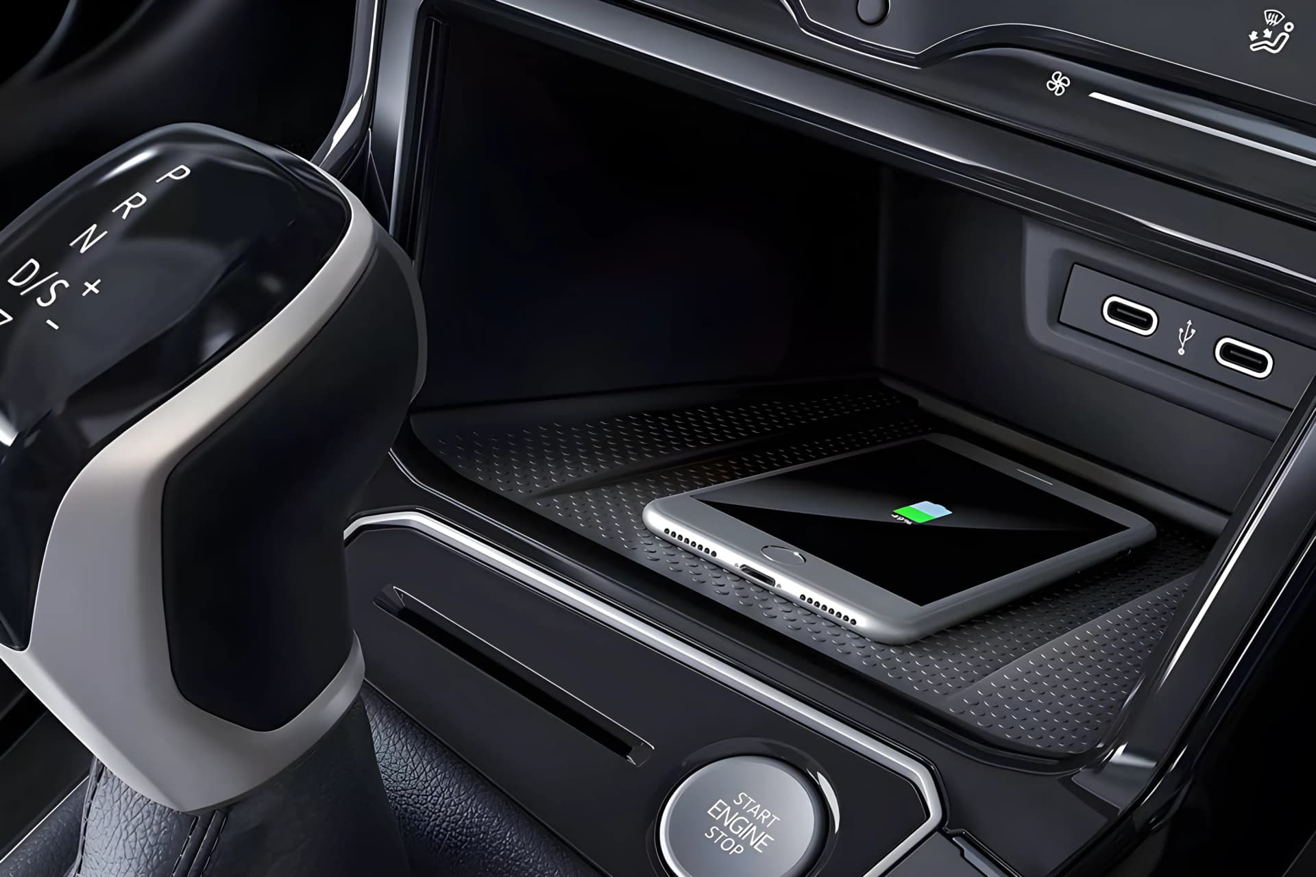 Volkswagen Virtus Chrome Wireless Mobile Charger View